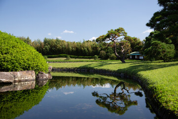 Fototapeta na wymiar pond in the park Okayama, Japan
