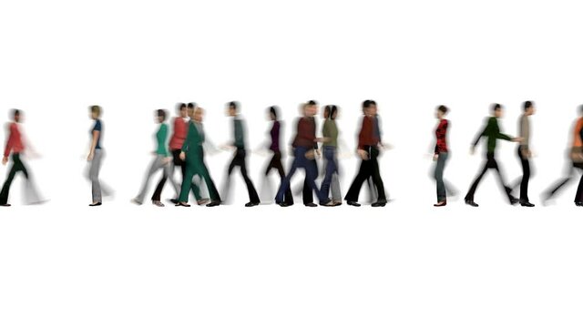 Blur crowd people for lifestyle design Business Urban person. Outdoor walking 4k