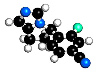 Osilodrostat Cushing's syndrome drug molecule. 3D rendering.
