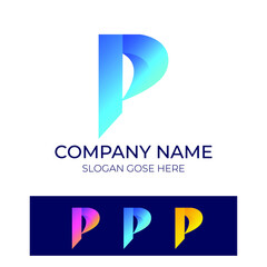 Modern abstract P letter mark logo । p letter icon