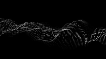 Digital technology wave. Abstract background with dots moving in space. Futuristic modern dynamic wave. Vector illustration.