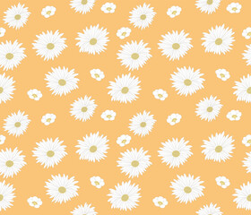 Japanese White Soft Flower Vector Seamless Pattern