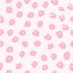 Seamless background with circles brush stroke pattern pink color