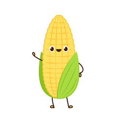 Corn vector. Corn character design. Corn on white background.