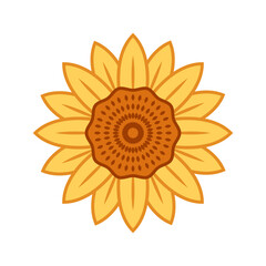 Fototapeta premium Sunflowers logo design. Sunflowers on white background.
