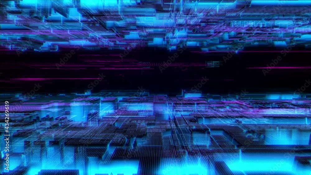 Poster digital cyberspace futuristic, digital data matrix flowing and lighting, high speed internet connect