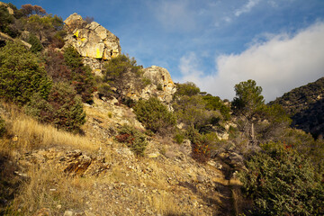 Riscos en el arroyo de la Pizarra. Sierra de Gredos. España. Europa.