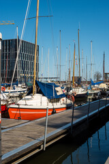 yachts in Ilburg port in Amsterdam