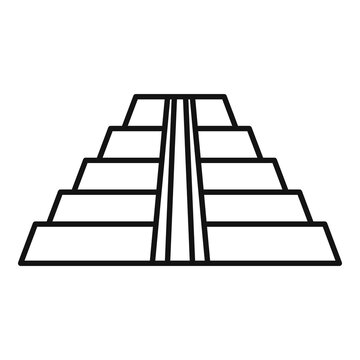 recommend clip art: Maya pyramid icon, outline style