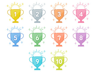 ランキング 見出し アイコンセット、優勝カップ