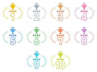 ランキング 見出し アイコンセット、優勝カップ