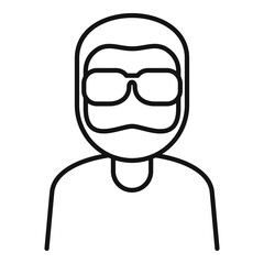 Tourist icon, outline style