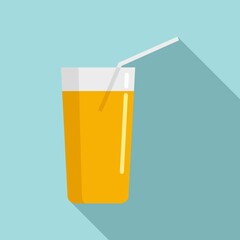 Juice glass icon, flat style