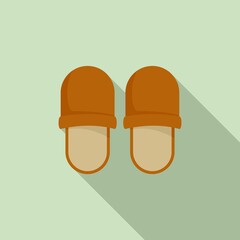 Nursing slippers icon, flat style