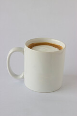 Isolate Hot coffee Mug Cup mock up on white background. Blank space glass cup for create pattern or logo design.