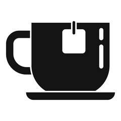 Cup tea icon, simple style