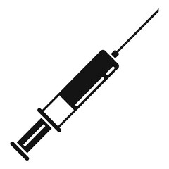 Medical syringe icon, simple style