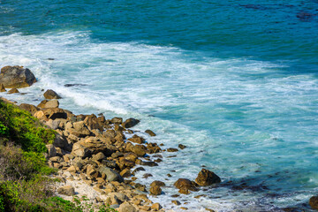 Beautiful blue sea natural scenery.