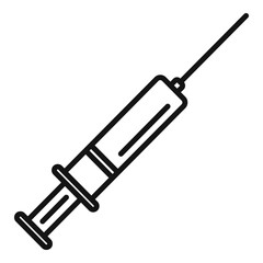 Medical syringe icon, outline style