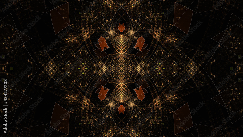 Wall mural 3d effect - abstract fractal pattern