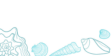 Hand-drawn engraved line design template for invitations, greeting card, poster, banner, flyer, package and more. Vector blue transparent illustration on white background.