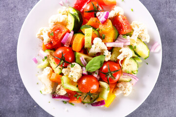 mixed vegetables in plate