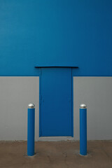 blue door in a building