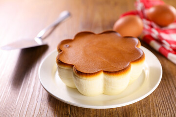cheese cake on wood background