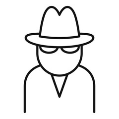 Security agent icon, outline style