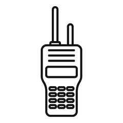 Security service walkie talkie icon, outline style