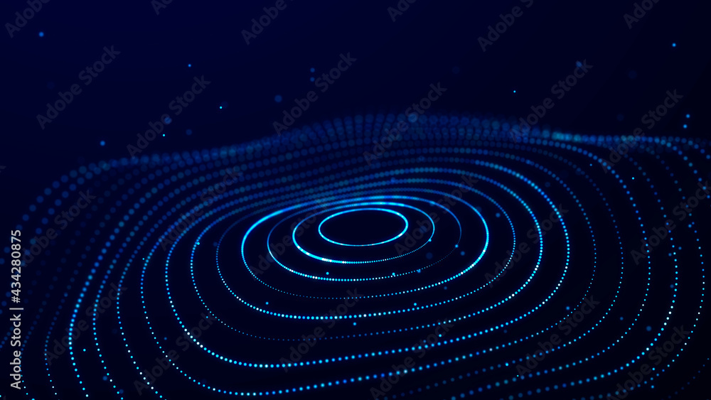 Aufkleber Big Data visualization. Data technology illustration. Science background. 3D