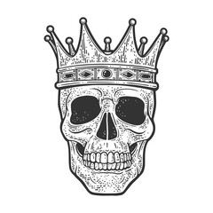 skull in crown sketch raster illustration