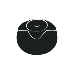 Single blueberry fruit silhouette. Simple flat vector clip art.