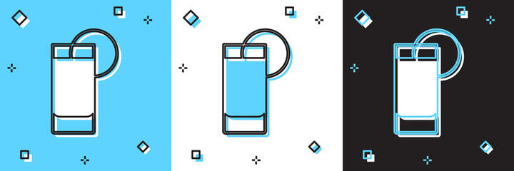 Set Tequila glass with lemon icon isolated on blue and white, black background. Mexican alcohol drink. Vector