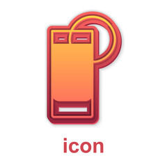 Gold Tequila glass with lemon icon isolated on white background. Mexican alcohol drink. Vector