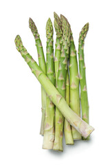 Fresh green asparagus isolated on white background