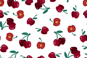 Seamless pattern of berries, color vector