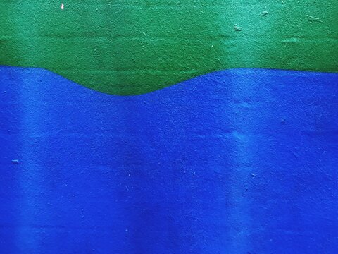 Full Frame Shot Of Green And Blue Wall