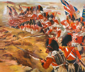 British soldier in 1850s. Illustration. 42 Highlanders