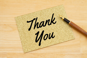 Thank you gold glitter greeting card