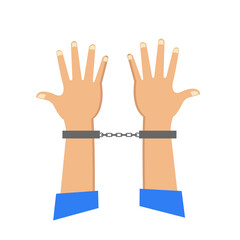 cropped illustration of a pair of hands in handcuffs