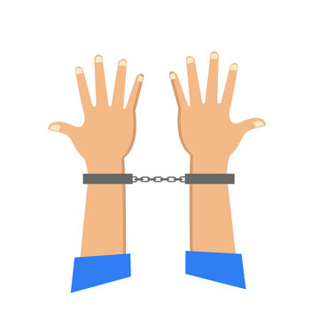 cropped illustration of a pair of hands in handcuffs