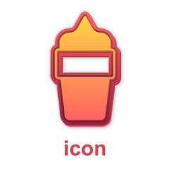 Gold Ice cream in waffle cone icon isolated on white background. Sweet symbol. Vector