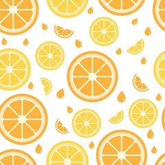 Seamless pattern with lemon and oranges