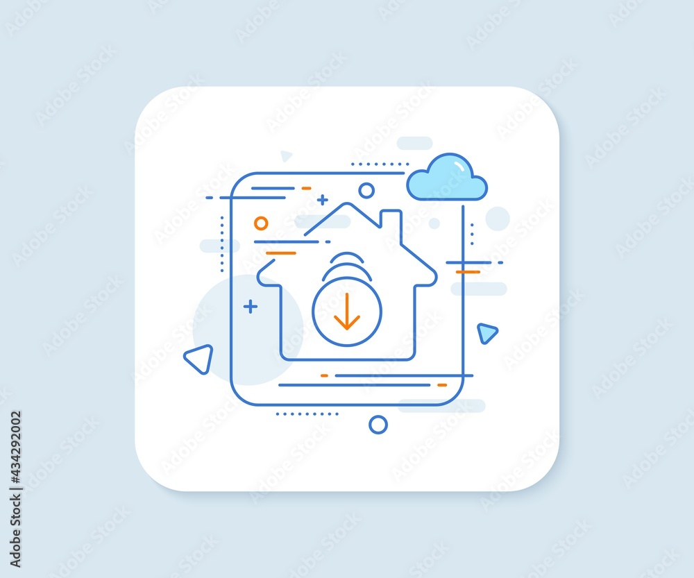 Poster scroll down arrow line icon. abstract vector button. scrolling screen sign. swipe page. scroll down 