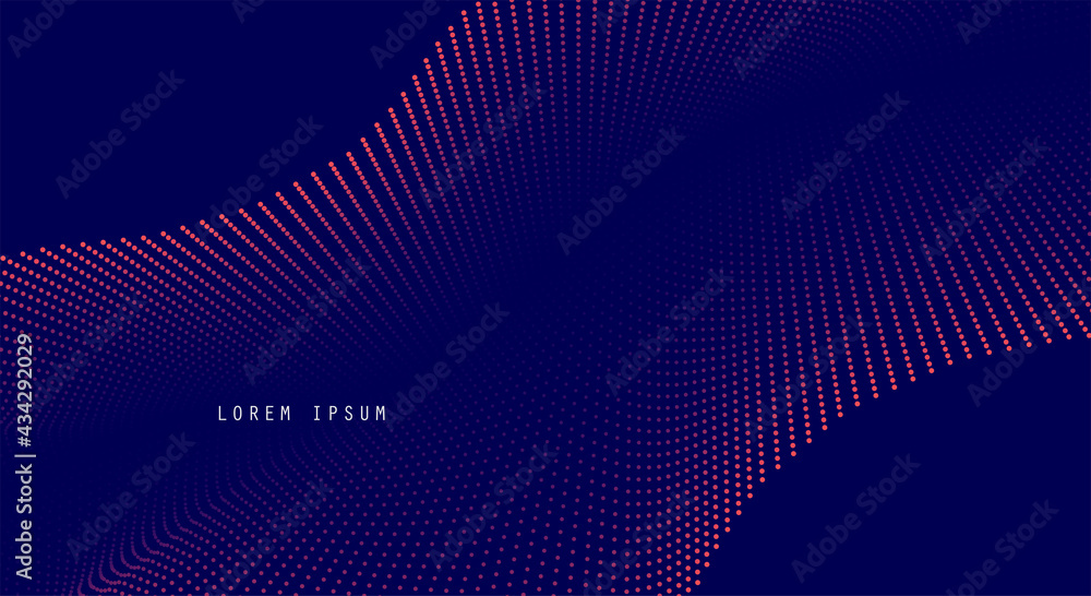 Poster Vector background with color abstract wave dots