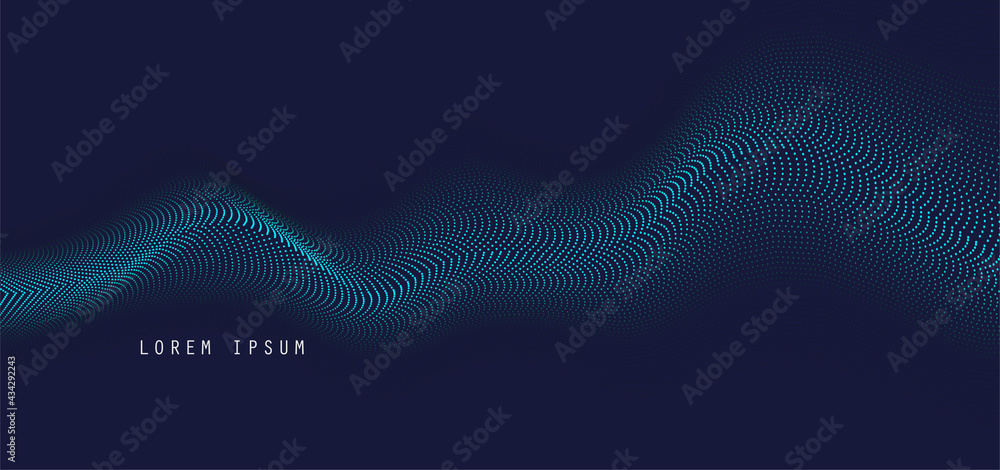 Aufkleber Vector background with color abstract wave dots