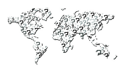 black and white map of the world