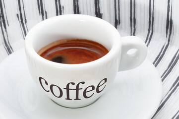 Cup of coffee English language logo