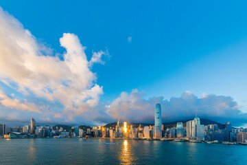 Fototapeta premium Victoria Harbour View at Morning, Hong Kong